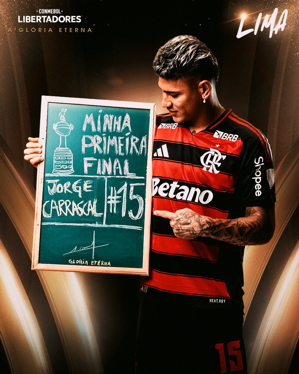LibertadoresBR's tweet photo. 🇨🇴💪 O herói das semis à espera de sua primeira Final! Jorge Carrascal é @Flamengo pela #GloriaEterna! https://t.co/CEQvwHpBUK