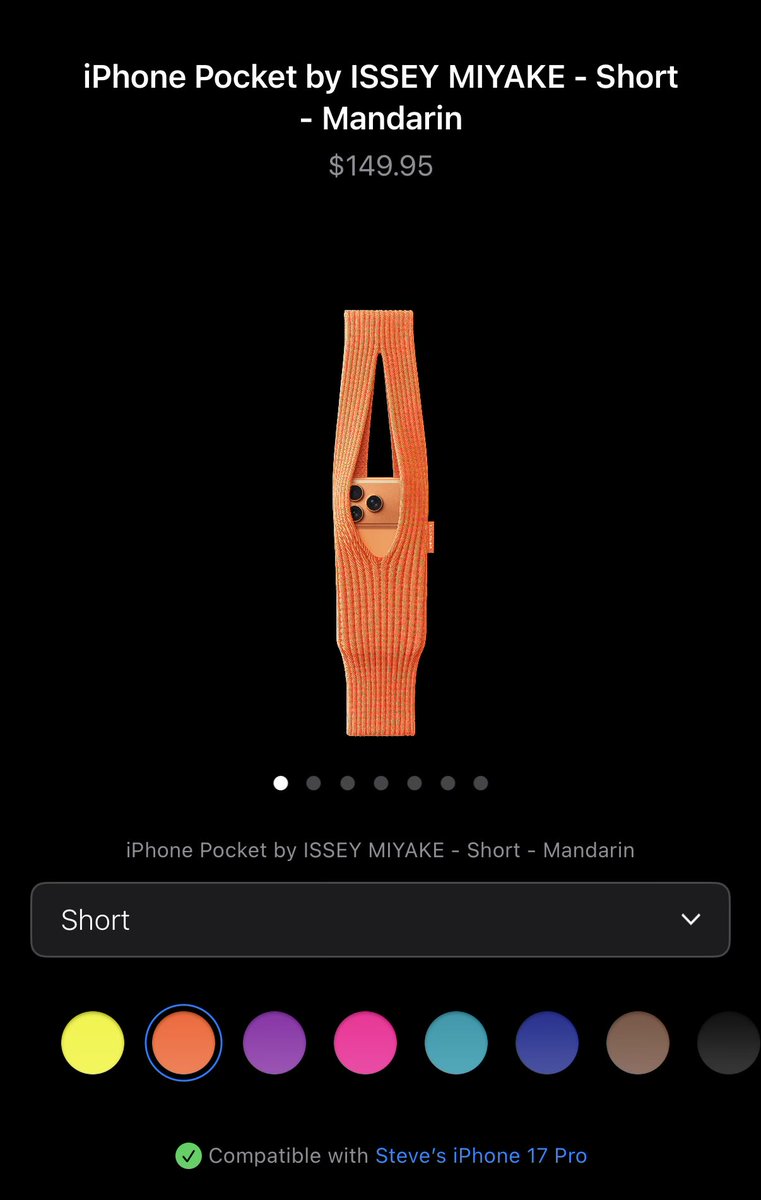 iPhone Pocket by ISSEY MIYAKE ショート マンダリン An orange pocket