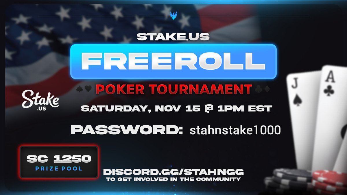StahnGG's tweet image. It's time for yet another 1250 SC @StakeUsa Poker Freeroll hosted by yours truly! 🔒

Saturday, exclusively on Stake.us, at 1pm EST.

This one is for EVERYONE on  and all you need to do is enter the password, it's that easy.

Password:…