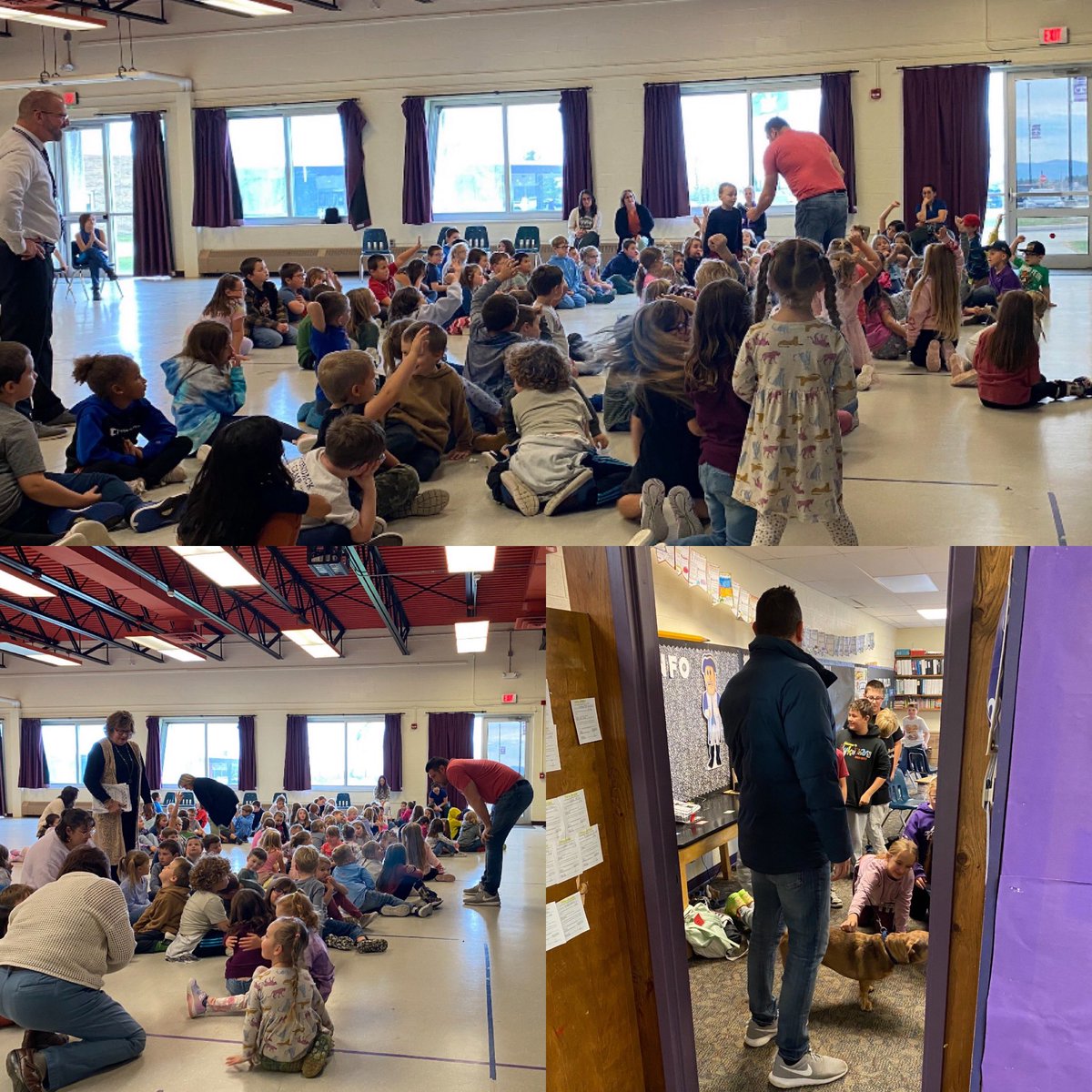 SameHere_Global's tweet photo. Thx to Ticonderoga school district, not far from Lake George for hosting us - #SameHere professional developments w the teachers, & assembly programs with 7-12th graders, PreK-2nd, & 3rd-6th. Different ages - same message: trauma/life challenges impact ALL of us #5in5. @TheoFleury14 #JacksFund
