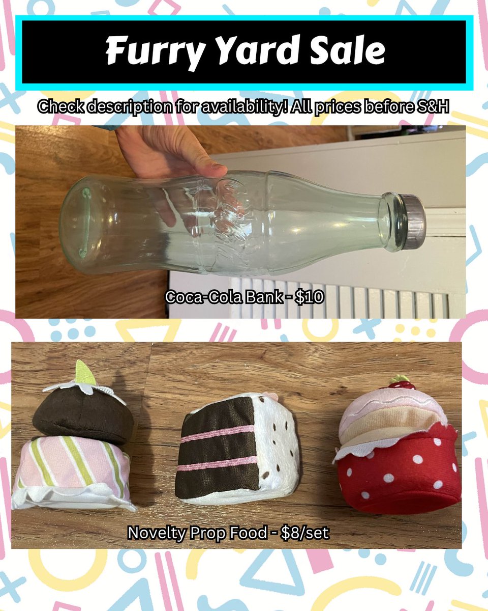 Doing a  little clean out as I’m going through my office and going through bins of old fursuit props — many of these were purchased for YouTube videos and never used, my loss is your gain!