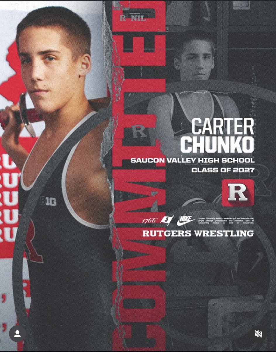 BOOM! <a href="/RUWrestling/">Rutgers Wrestling</a> lands a commitment from Saucon Valley’s Carter Chunko! He’s currently ranked No. 49 on the Class of 2027 Big Board from <a href="/MatScouts1/">MatScouts</a>! Currently a 126 pounder per the rankings! #RelentlessPursuit