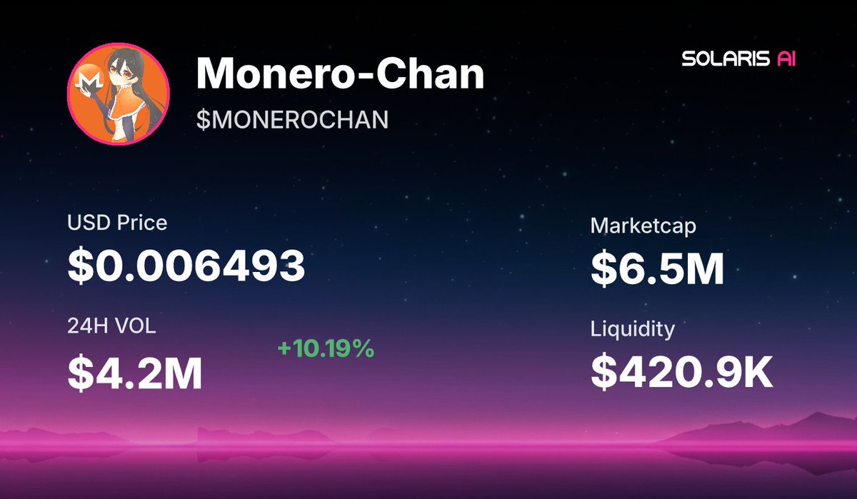 A $spark whale just bought 42.00 SOL ($6.73K) of $MONEROCHAN at $6.5M MC 🐋