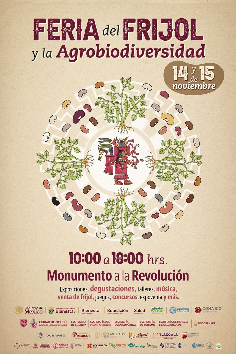 #ElTecNMInforma
¡Celebremos juntos la riqueza y diversidad de nuestra tierra!

El Tecnológico Nacional de México participará en la Feria del Frijol y la Agrobiodiversidad los próximos 14 y 15 de noviembre en el Monumento a la Revolución.