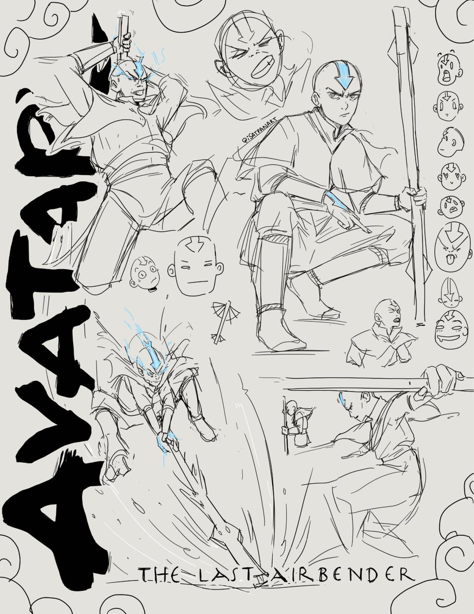 love this aang sketch so much! by isatpanart via tumblr