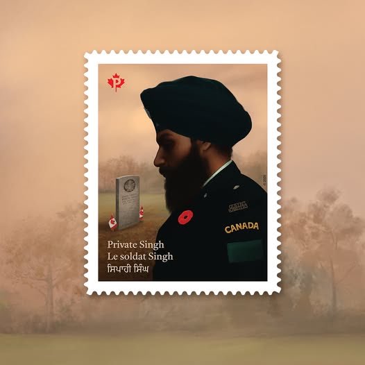 yegwave's tweet image. Canada Post has issued a new commemorative stamp, saying it honours the service of Sikh soldiers in the Canadian military.