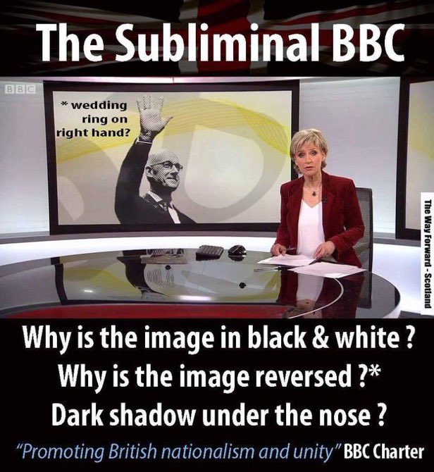 Hey John, this must be worth a few Bob! A reverse b/w image of you, shadow under your nose and saluting. This isn’t random, but a carefully considered smear. I would be contacting my solicitors if I were you.