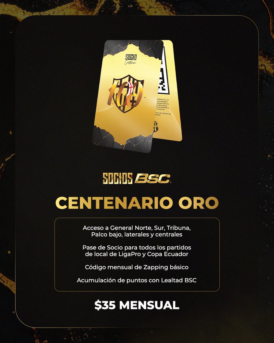 ¡Ser socio del Ídolo es parte de tu identidad! 💛

🪪 Hazte socio sin pagar inscripción con el cupón 𝐁𝐒𝐂𝐒𝐈𝐄𝐌𝐏𝐑𝐄. 
➡️ sociosbsc.com.ec

#BarcelonaSomosTodos