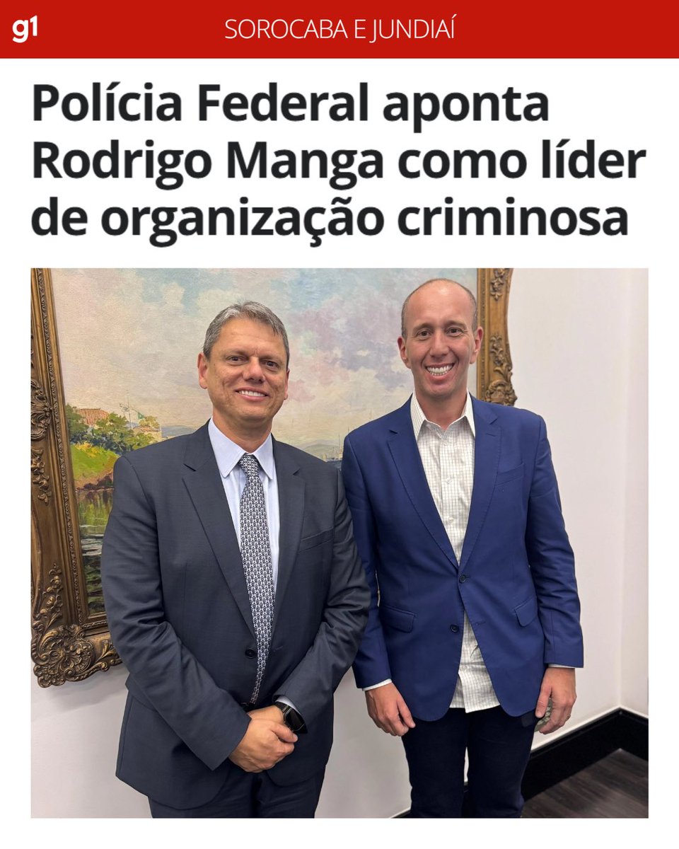 ErikakHilton's tweet image. 🚨 Acaba de ser revelado que Rodrigo Manga, o prefeito "tiktoker" de Sorocaba, foi afastado do cargo pois a Polícia Federal encontrou indícios de que ele é, na verdade, o LÍDER DE UMA ORGANIZAÇÃO CRIMINOSA.

Rodrigo Manga é um aliado extremamente próximo de Tarcísio de Freitas.…