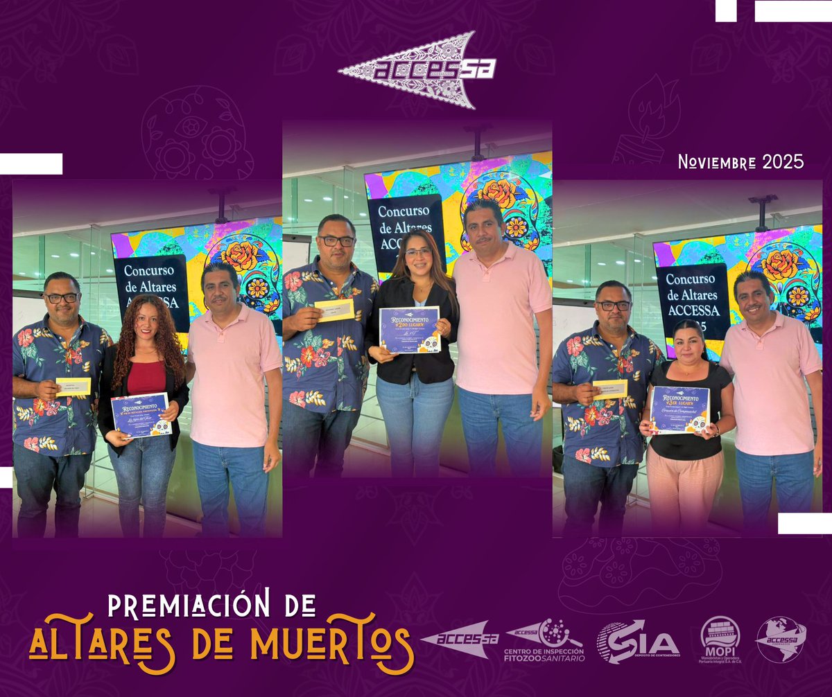 AccessaLogistic's tweet image. 🎉 ¡Ceremonia de Premiación de Altares 2025! 🏆💀

En #GrupoAccessa celebramos la creatividad: nuestro Director General entregó reconocimiento e incentivo económico a todos los equipos. ¡Felicidades por mantener viva la tradición y el talento! 👏🇲🇽

#EnAccessaSucedenCosasBuenas
