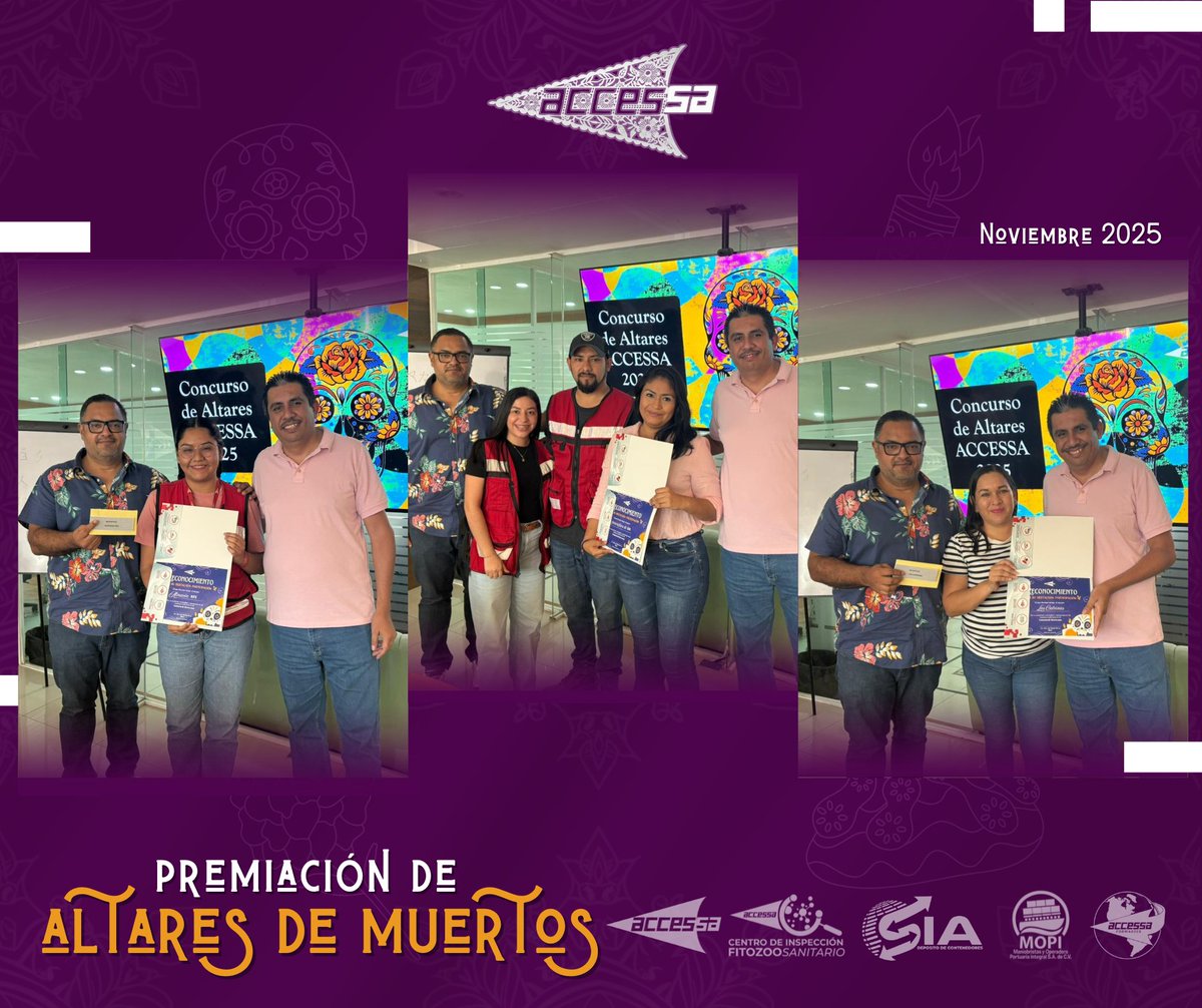 AccessaLogistic's tweet image. 🎉 ¡Ceremonia de Premiación de Altares 2025! 🏆💀

En #GrupoAccessa celebramos la creatividad: nuestro Director General entregó reconocimiento e incentivo económico a todos los equipos. ¡Felicidades por mantener viva la tradición y el talento! 👏🇲🇽

#EnAccessaSucedenCosasBuenas