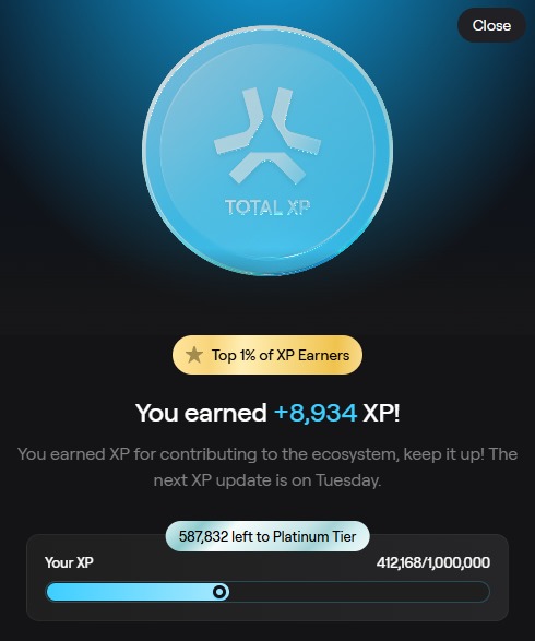 Another great week on green chain! 💚 Finally back in the Top 1% XP earners again! XP wasn’t anything special this time, but let’s see what happens next week 🤞🏻