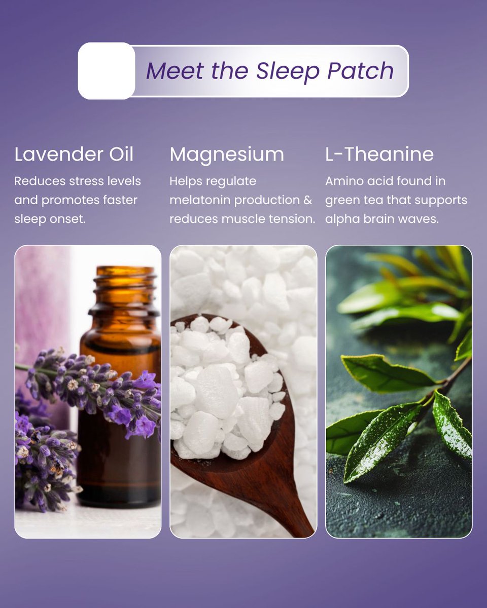 VibePatches's tweet image. Your mind won't stop racing. Doom-scrolling. Your body deserves better rest.
The Sleep Patch delivers slow-release support with Lavender, Magnesium, and L-Theanine for natural, deeper sleep. 🌙

✨ BOGO sale is LIVE! Peel. Stick. Dream.
#VitaminPatch #SleepPatch #BetterSleep