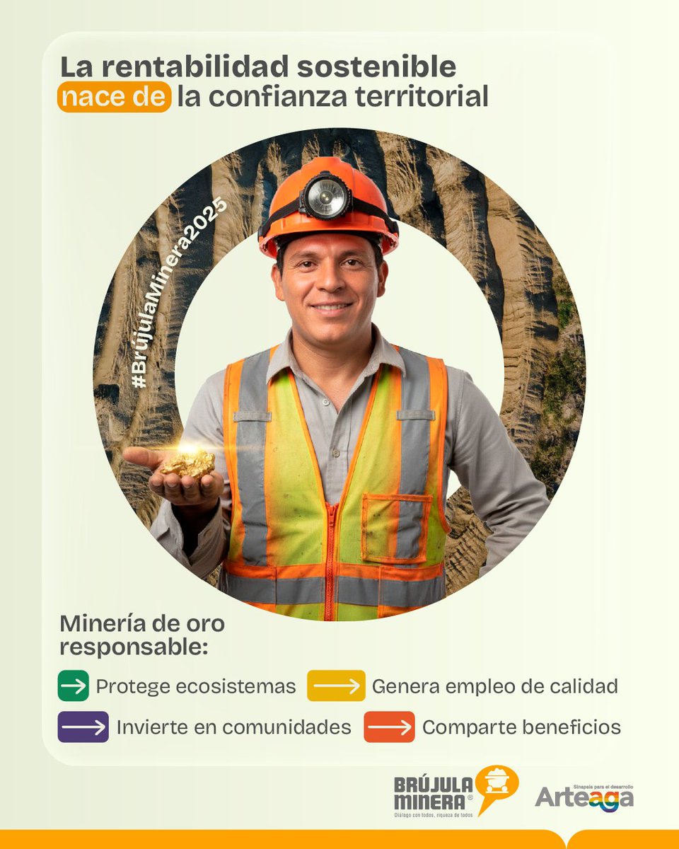 #BrújulaMinera2025 🟠
La licencia social no es un trámite. Es el activo más valioso de la minería de oro responsable.
Brújula Minera 2025 confirma que las empresas líderes en reputación entienden que la rentabilidad sostenible nace de la confianza territorial.
La minería de oro
