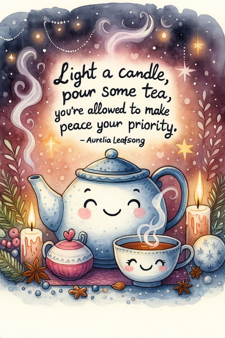 Light a candle, pour some tea,
you're allowed to make peace
your priority. - Aurelia Leafsong