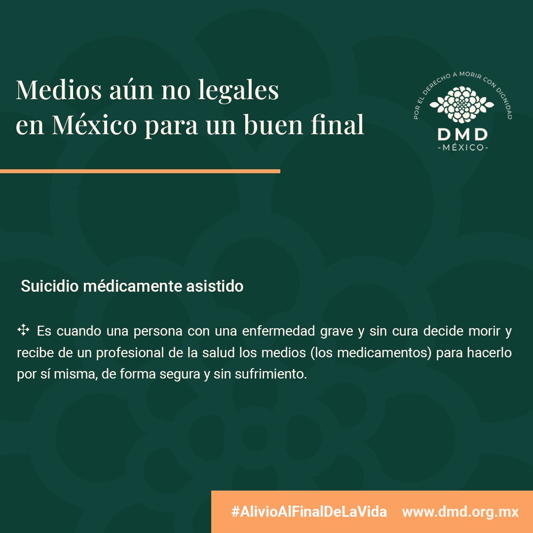 En DMD consideramos que es tiempo de impulsar una ley que reconozca la ayuda médica para morir como parte del derecho a decidir.

Apoyamos a Samara en su lucha. 

#DerechoADecidir #MuerteDigna # LeyTrasciende