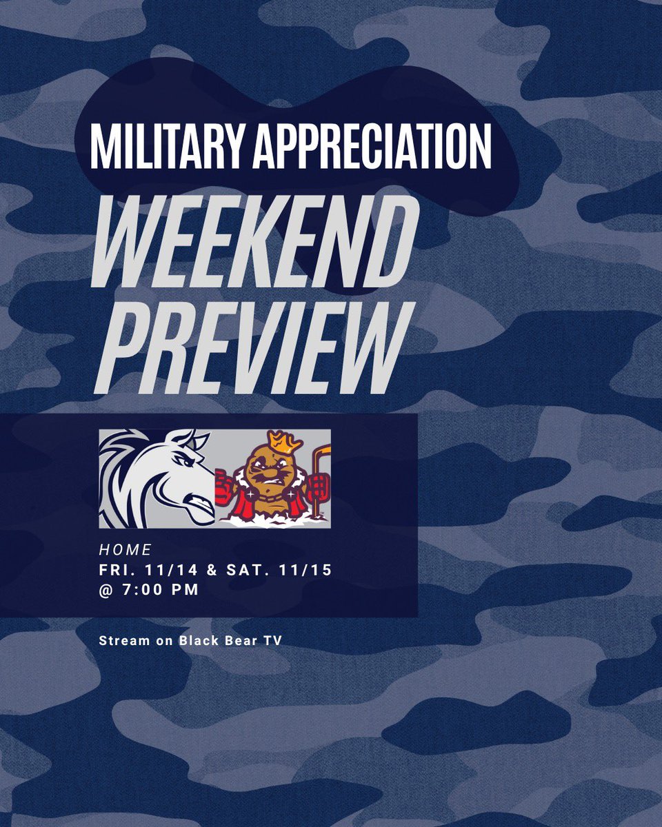 We are at home this weekend for military appreciation! Get your tickets while you still can, there are only a small amount left. The building will be packed and rowdy both nights!

Tons of fun between the jersey auctions, raffles, giveaways and much more! See you in the rink 👊🏽🇺🇸