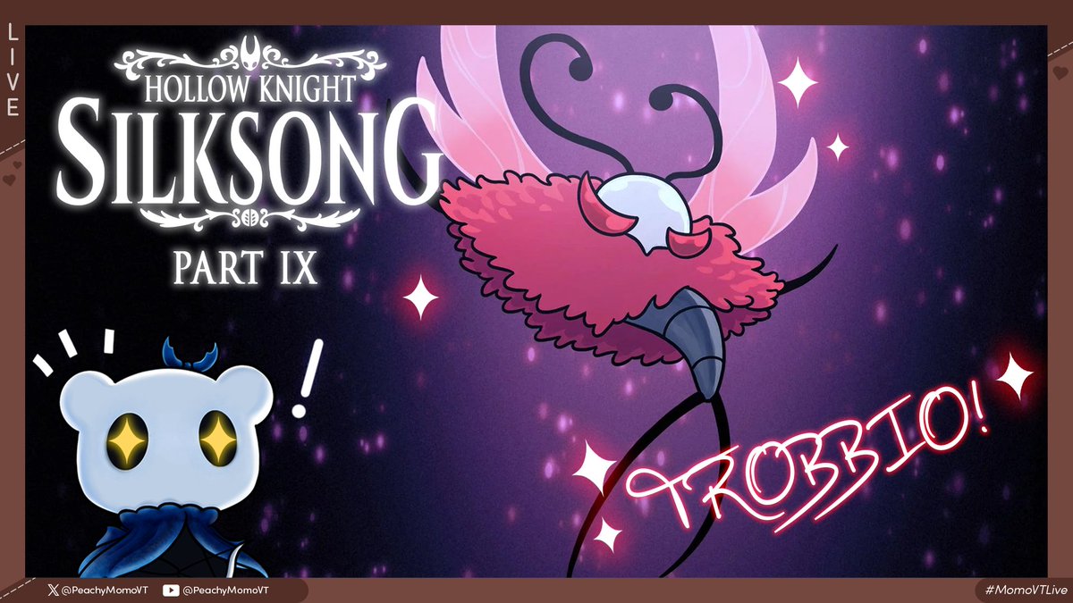 WE'RE LIVE!!🔴

Continuing Silksong, can we beat Trobbio? Find out on stream :P my energy is low today im sorry in advance if I'm not super talkative but I really wanted to play more Silksong &gt;&lt;

➪ twitch.tv/peachymomo_vt