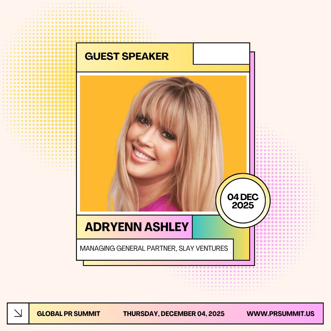 🔥<a href="/adryenn/">Adryenn Ashley</a> is slaying tech and venture capital at the PR Summit!  

A serial founder and investor, she’s backed and advised hundreds of companies worldwide. 

Don’t miss this (no doubt slay-worthy 💅) conversation. 

Use code GOLDENASHBY for 15% off:
👉 luma.com/prsummit?coupo…
