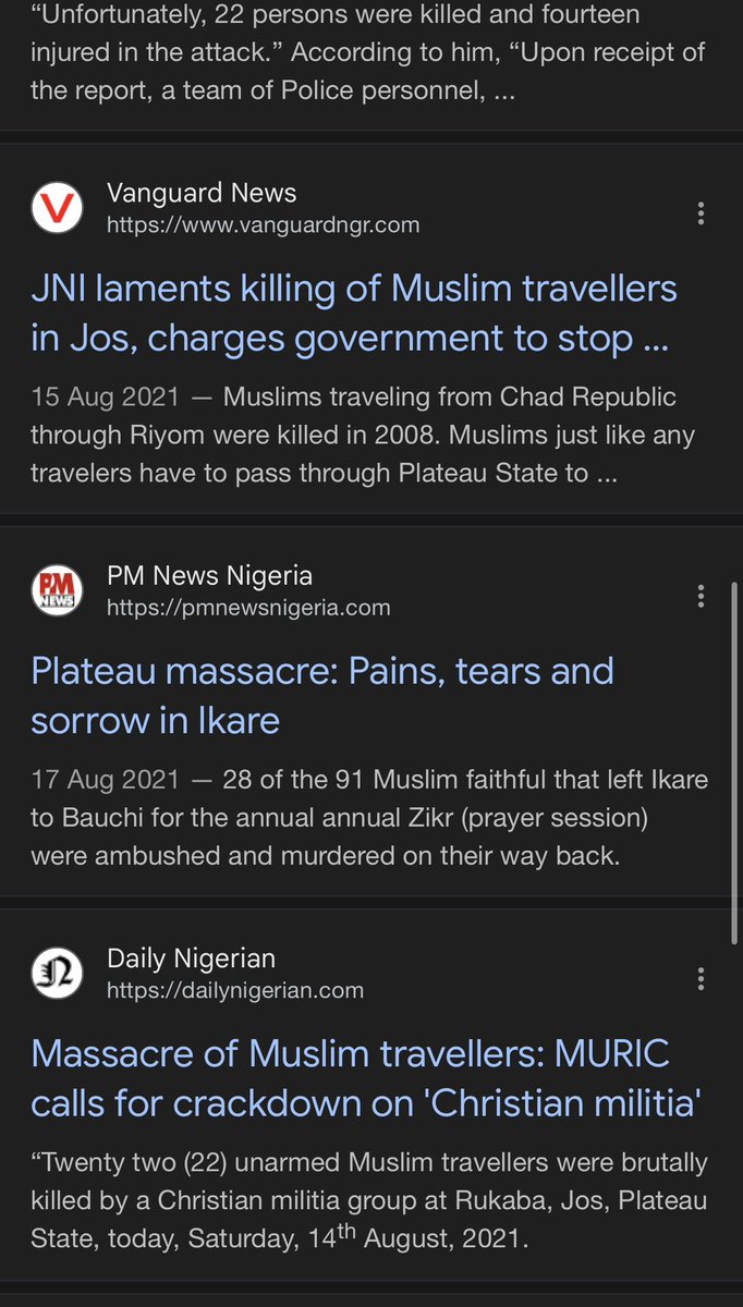 Deji21_04's tweet image. Selective outrage and hypocritical reporting 

Jos has had several years of attacks and massacres on both sides. Claiming one is the sole victim or one is the sole aggressor is not factual.

For example in August 29 2011, during Eid in the same state (plateau, Jos), Muslims…