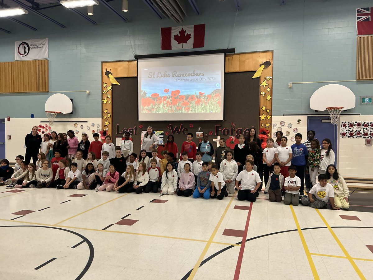 Today, we gathered for a Remembrance Day liturgy to honor and remember all those who have served and sacrificed for peace. We reflect on their courage and service, and pray for a future of peace and understanding. <a href="/MissRizzo1/">Francesca Rizzo, OCT</a> <a href="/MrsSarahS1/">Sarah Sunderland (she/her)</a> <a href="/StLukeNepean/">St. Luke School (Nepean)</a>