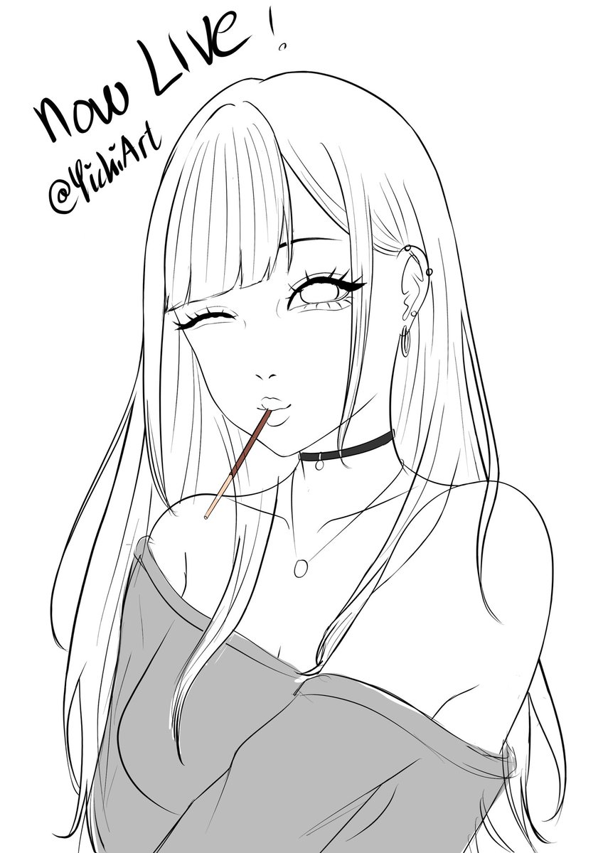Watch me doodle on twitch, happy pocky day! #marinkitagawa #sketch