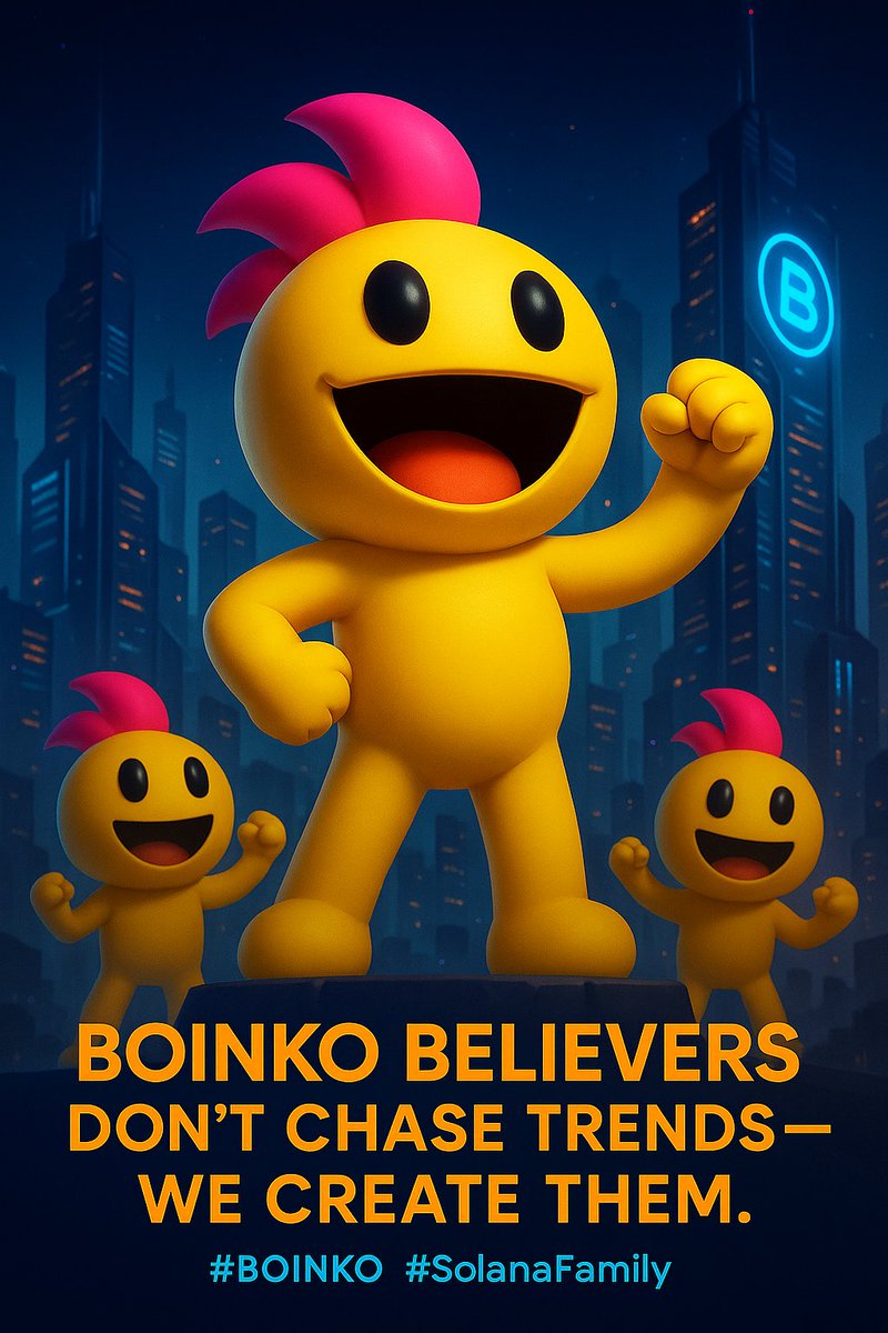 BoinkoCoin's tweet image. Boinko believers don’t chase trends — we create them. 💥 #BOINKO #SolanaFamily
