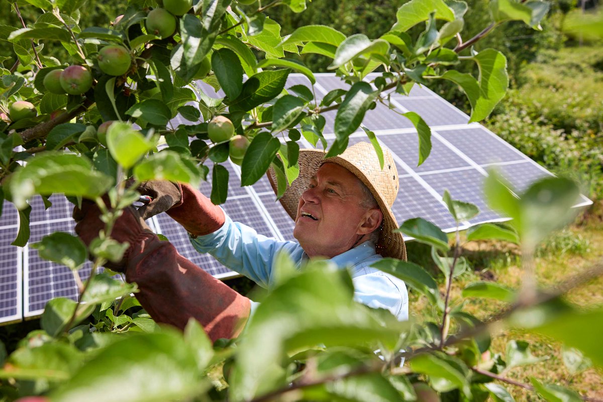 New podcast: On his small #Oregon #farm, Tim Nesbitt uses only #solar  to charge his #electricvehicle. The farm is #carbonneutral and sometimes  carbon negative. Listen: podcasts.apple.com/us/podcast/sma…