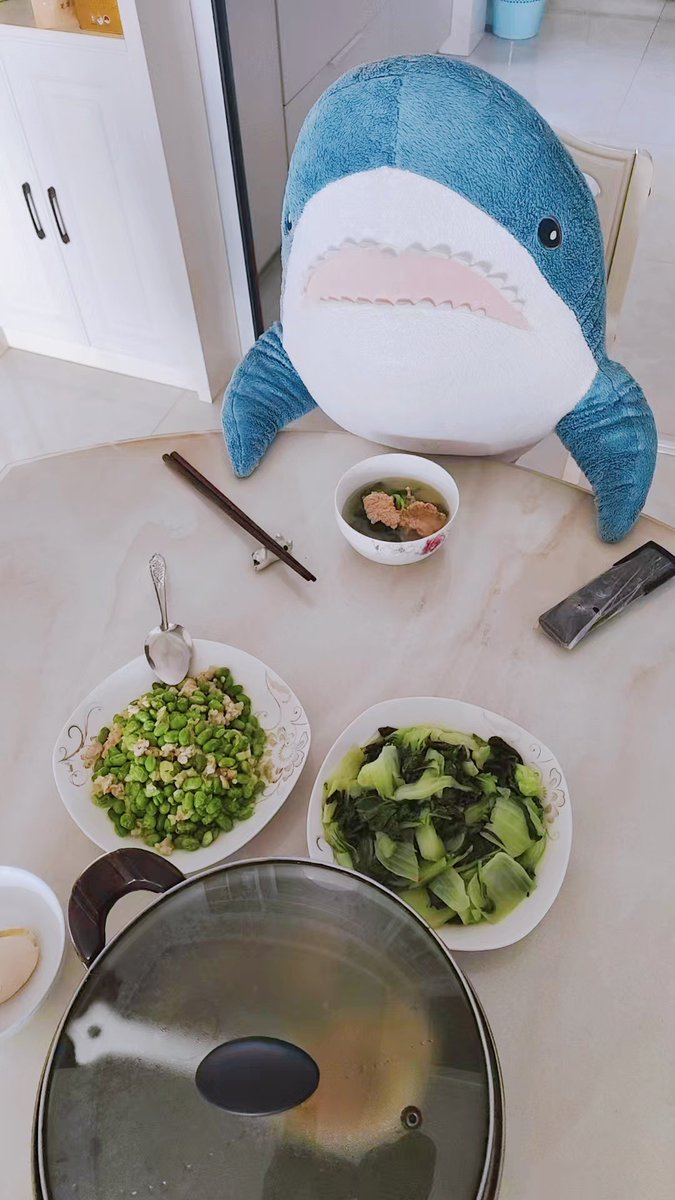 meshi_same's tweet image. お昼食べるよー！🦈🦈