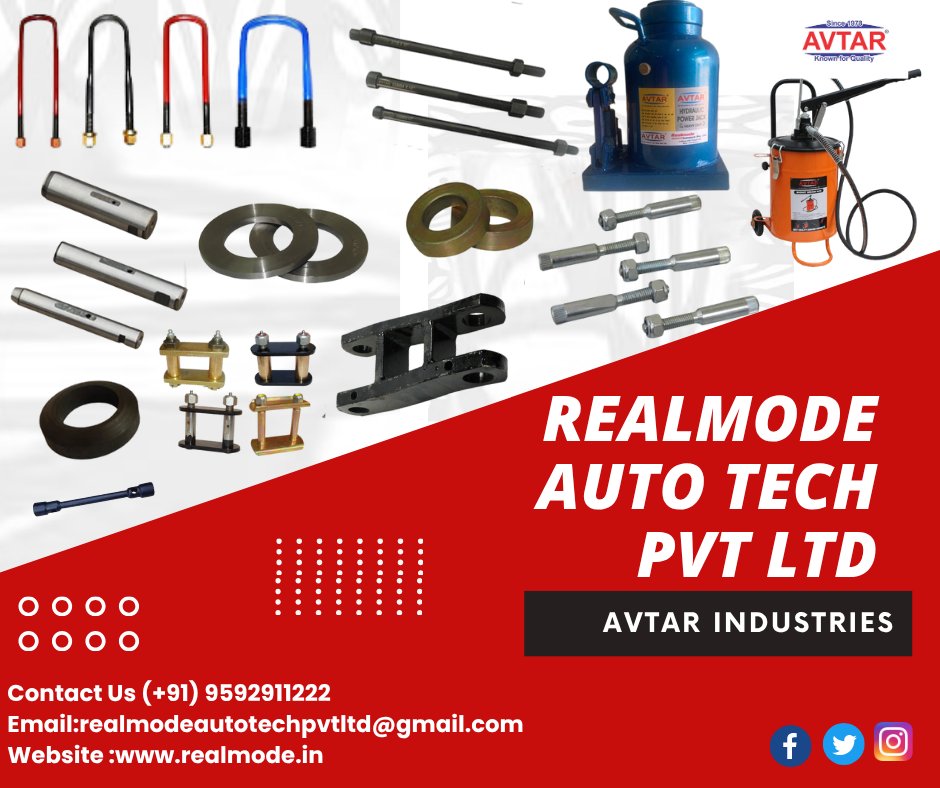 realmode_auto's tweet image. Realmode Auto Tech Pvt Ltd is the one stop solution for HCV and LCV to make your journey better and safe with all types of Under Chassies components.

realmode.in

#ubolt #centrebolts #springpins #jackrods #eyebolts #cotterpins  #avtarIndustries #RealmodeAutoTech