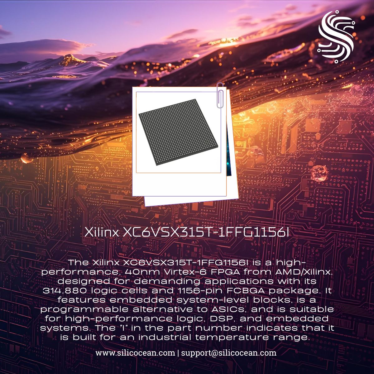silicocean's tweet image. The Xilinx Virtex-6 XC6VSX315T-1FFG1156I redefines FPGA performance —
Perfect for AI, networking, and industrial systems that demand precision and power. 

silicocean.com 

#FPGA #Xilinx #Virtex6 #Semiconductors #AIchip #TechInnovation #HardwareDesign #EmbeddedSystems
