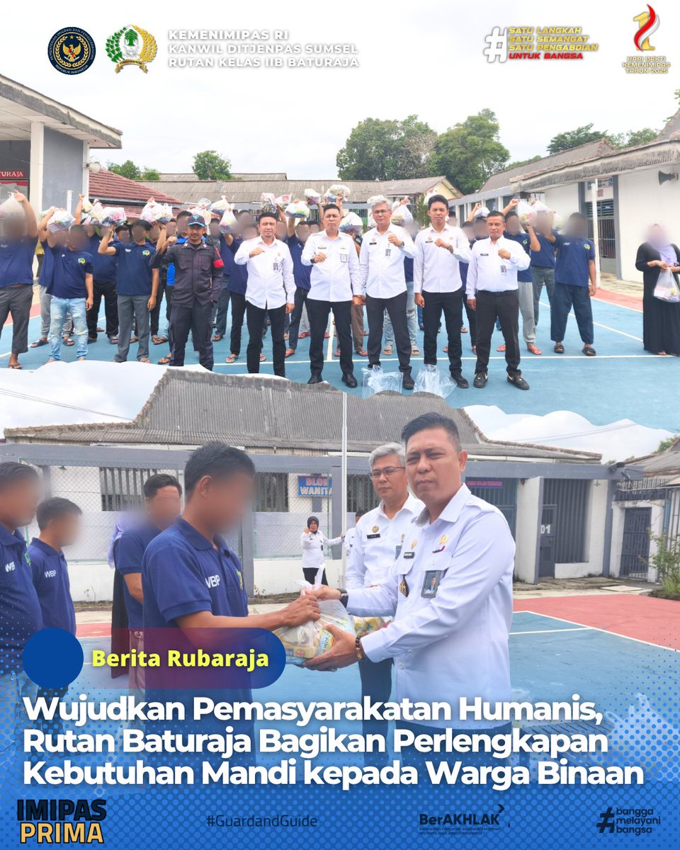 rutanbaturaja's tweet photo. Wujudkan Pemasyarakatan Humanis, Rutan Baturaja Bagikan Perlengkapan Kebutuhan Mandi Kepada Warga Binaan.

#Kemenimipas
#Ditjenpas
#KanwilDitjenPasSumsel
#Pemasyarakatan
#HumasRubaraja
#PemasyarakatanPastiBermanfaatUntukMasyarakat
#SetahunBerdampak https://t.co/xNYaxDzaSc