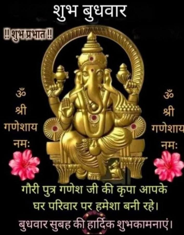 हिंदुस्तान के सभी सनातनियों को मेरा सुबह का 
नमस्कार 🙏
🕉 गं गणपतये नमः ⚘️ अष्टविनायक देवाय नमः⚘️
सिद्धिविनायक देवाय नमः⚘️पार्वती माताय नमः ⚘️
हर हर महादेवाय नमः ⚘️🚩🚩🚩🚩🚩🙏
🕉 जय श्री गणेशाय नमः ⚘️🚩🚩🚩🚩🚩🙏