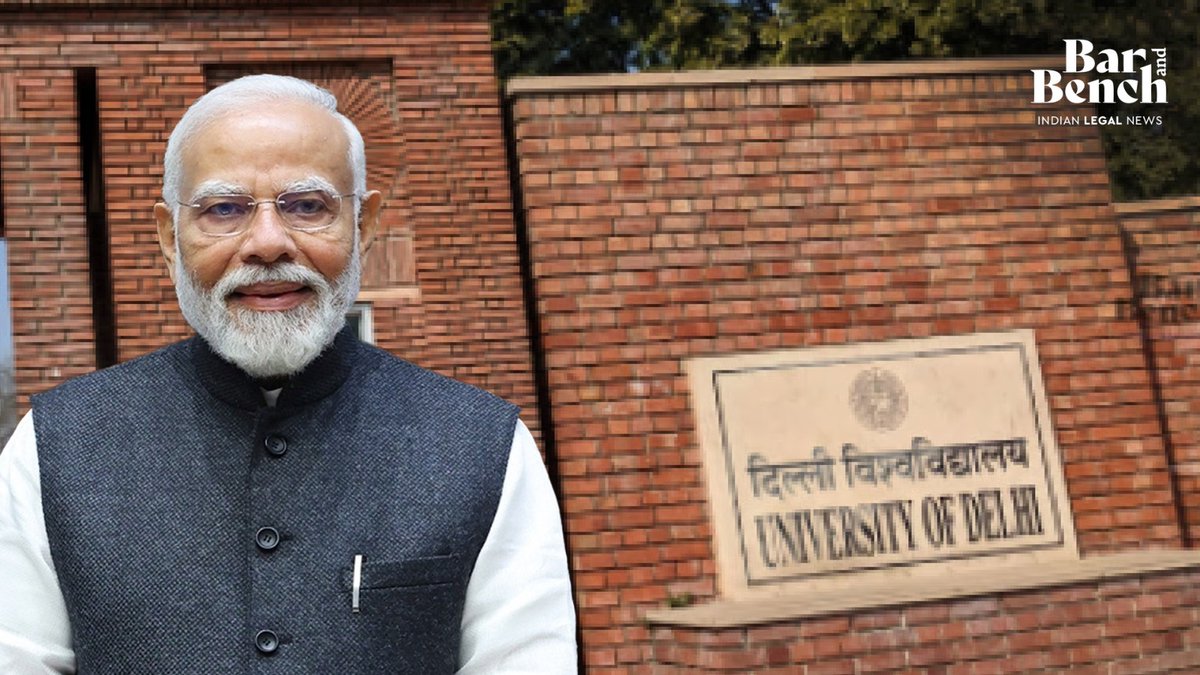 barandbench's tweet image. #Breaking 
Delhi High Court seeks Delhi University&apos;s objections on the condonation of delay applications filed in the appeals seeking disclosure of details about Prime Minister Narendra Modi&apos;s degree.

#delhiuniversity #PMModiDegree @narendramodi