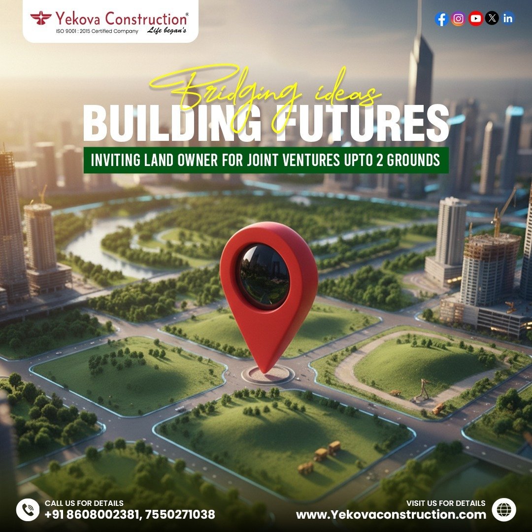 Yekovaproject's tweet image. Yekova’s joint ventures unite innovative minds to turn bold ideas into built success.
Reach out to us!
📞+91-8608002381/+91-7550271038
📩 yekovaconstruction@gmail.com
🌐 yekovaconstruction.com
#property #turnkeyprojects #promoters #contracts #smartcontracts #jointventure