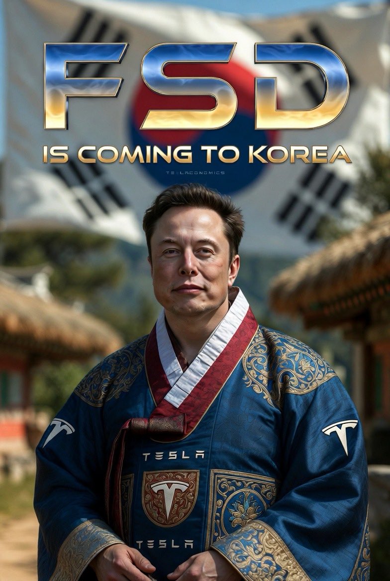 Teslaconomics's tweet image. Tesla FSD is going to be coming to Korea soon and I have no doubt in my mind Koreans are going to absolutely love it. 가자!!! 🇰🇷🔥
