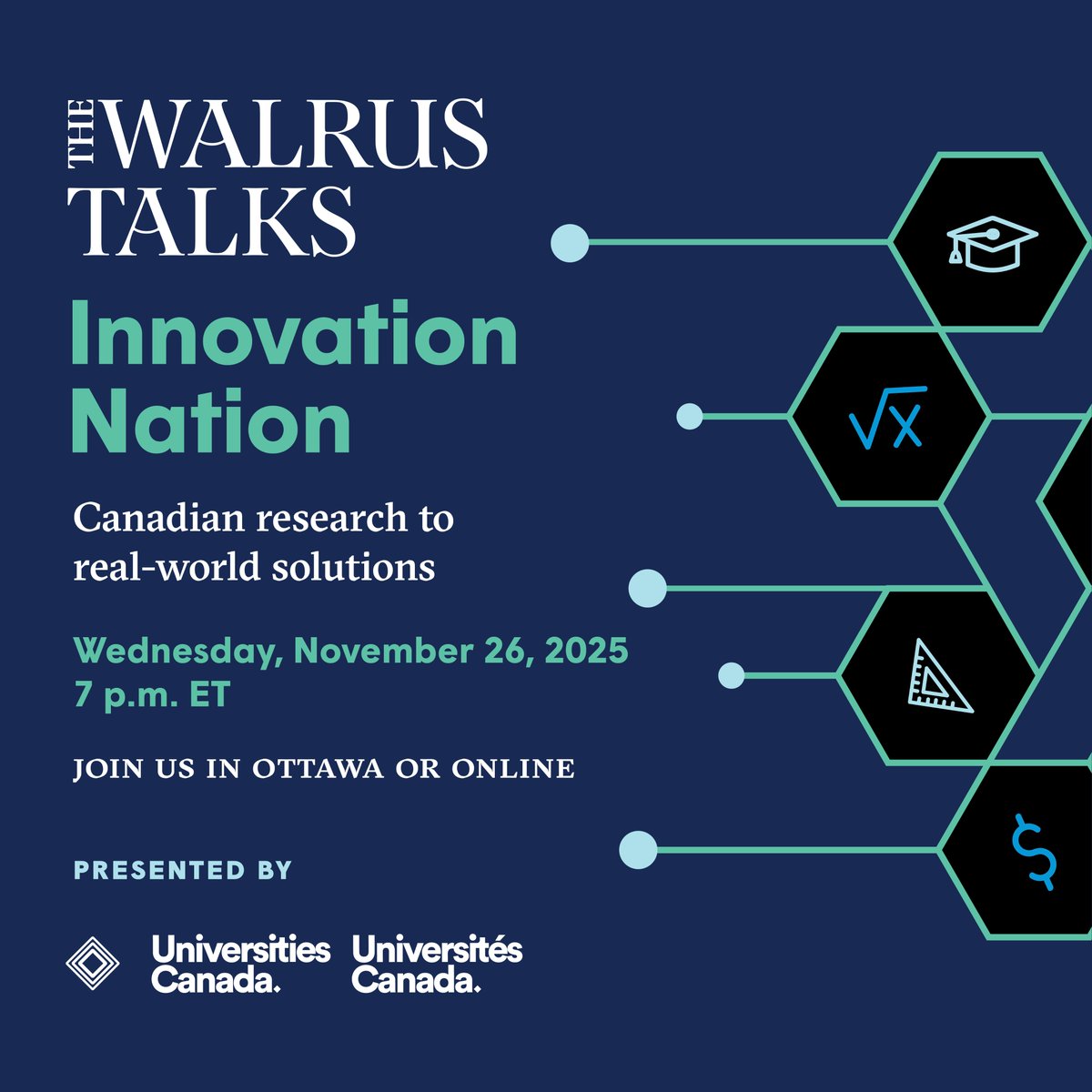 thewalrus's tweet image. What does innovation mean to Canadians today? Hear from seven speakers on how we can nurture and grow new ideas. Join us @univcan presents The Walrus Talks Innovation Nation.

🎟 …usTalksInnovationNation.eventbrite.ca/?aff=Social

#InnovationNation #InnovateCanada #MadeInCanada