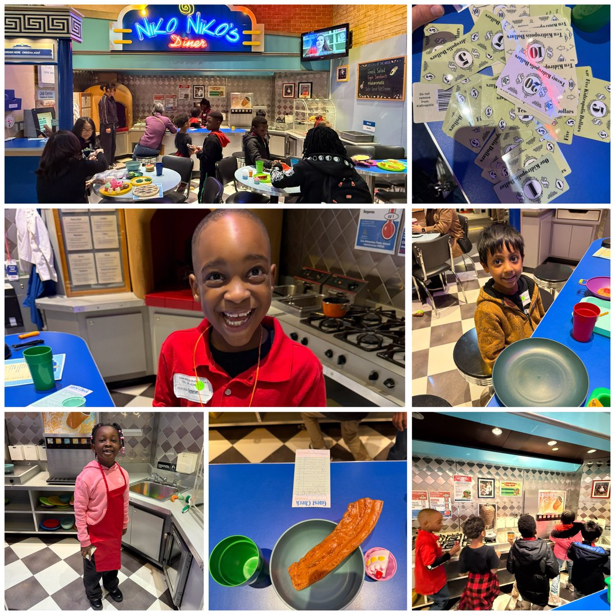 JSES_1stgrade's tweet image. Today, Ms. Herrera’s class visited @cmhouston! At the exhibit Kidtropolis, students stepped into real-world jobs to learn how a city works. They earned and spent money in a realistic economy, practicing financial management, decision-making, and teamwork to keep the city running.