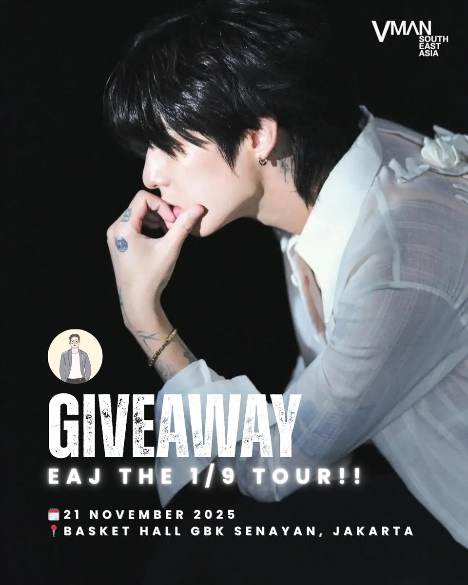 GIVEAWAY Tiket Eaj  THe 1/9 Tour in Jakarta!

Siapa yang ga sabaar pengen ketemu Jae??  🖐️

Ada tiket buat temen-temen yang bener-bener pengen nonton Jae di Jakarta.

Syaratnya:
- Cerita kenapa pengen nonton Eaj the 1/9 Tour
- Retweet postingan ini
