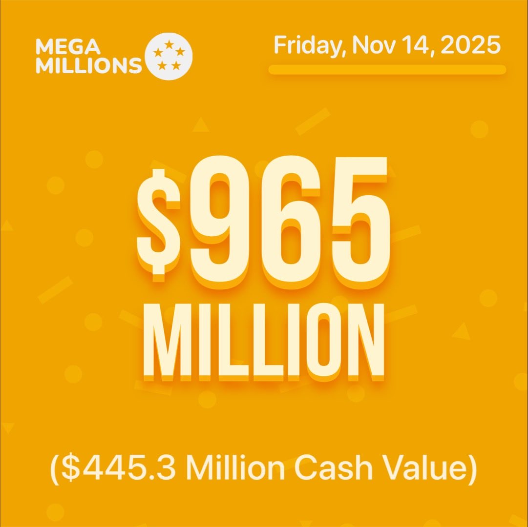 #MegaMillions was not hit tonight. 

Jackpot for Friday, Nov. 14 has increased to $965,000,000! 💵🤩💵 
 
Good Luck! 
 
#lottery #lotto #loteria #jackpot