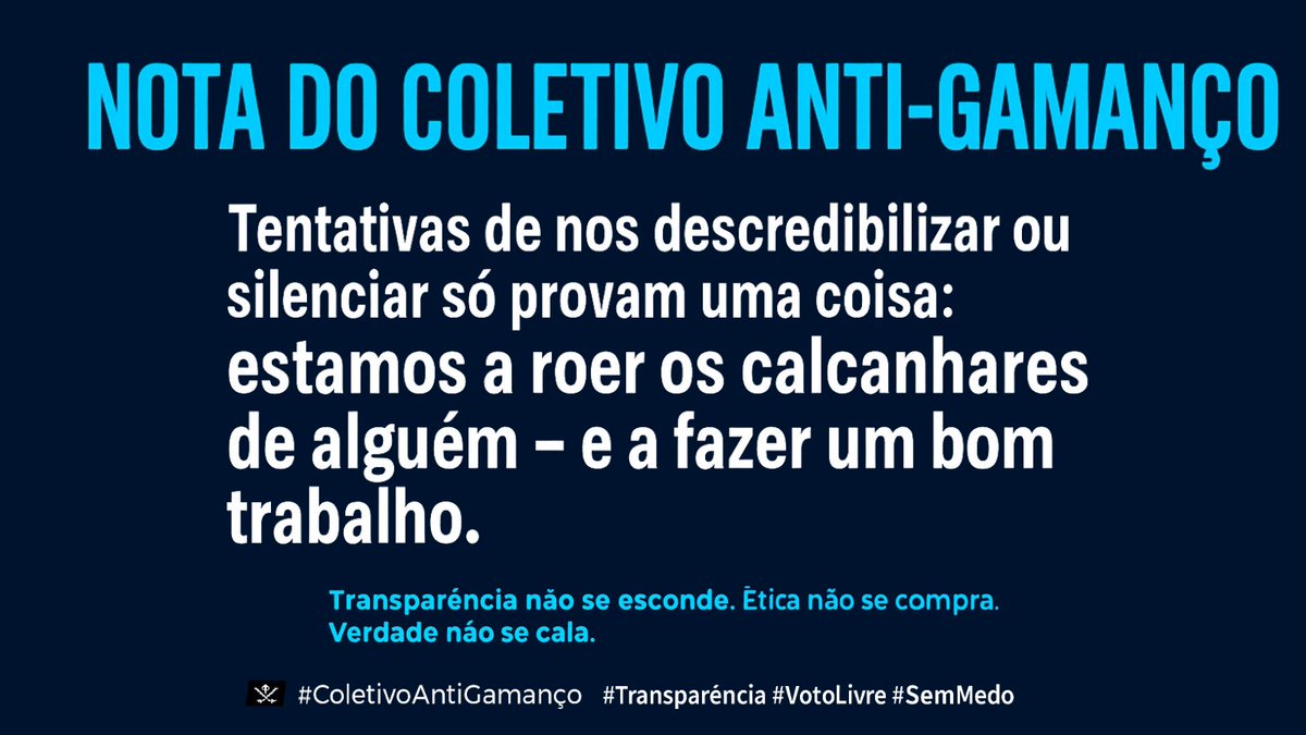 ColectivoAG's tweet image. #ColectivoAntiGamanço 🏴‍☠️

💥 Sempre que a verdade incomoda, surgem tentativas de nos calar ou de desviar o foco.
Mas o Colectivo não recua. ⚔️
Não temos medo — temos provas. 💣

🐍 Especular sobre quem somos não nos assusta, nem nos faz recuar.
🤝 A colaboração entre vários…