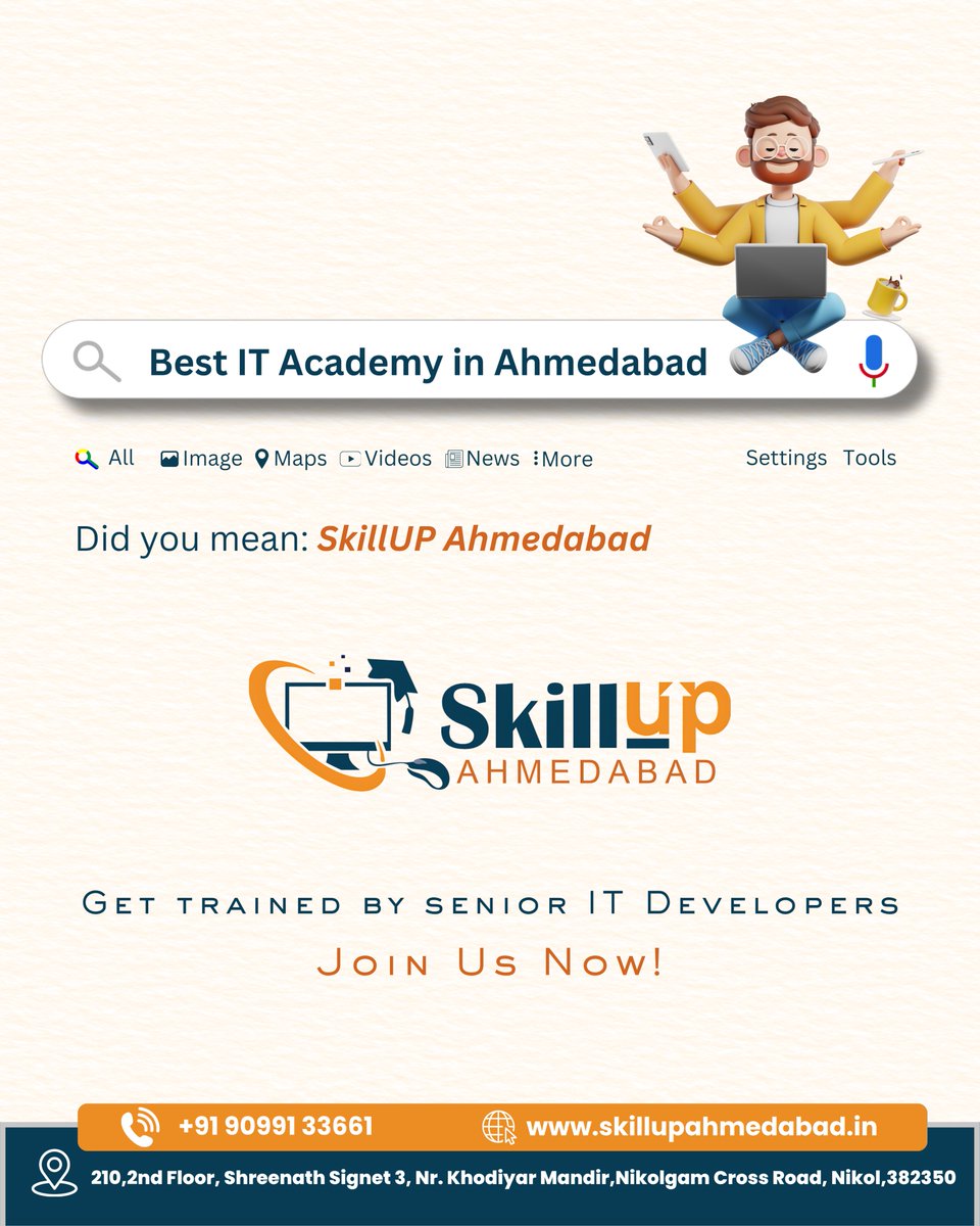 SkillUPAmd's tweet image. 💻 Searching for the Best IT Academy in Ahmedabad?
You just found it 👉 SkillUp Ahmedabad!

#SkillUpAhmedabad #ITAcademy #ITTraining #LearnWithExperts #CodingInstitute #WebDevelopment #DigitalMarketing #GraphicDesigning #AppDevelopment #CareerGrowth #LearnCoding #BestInstitute