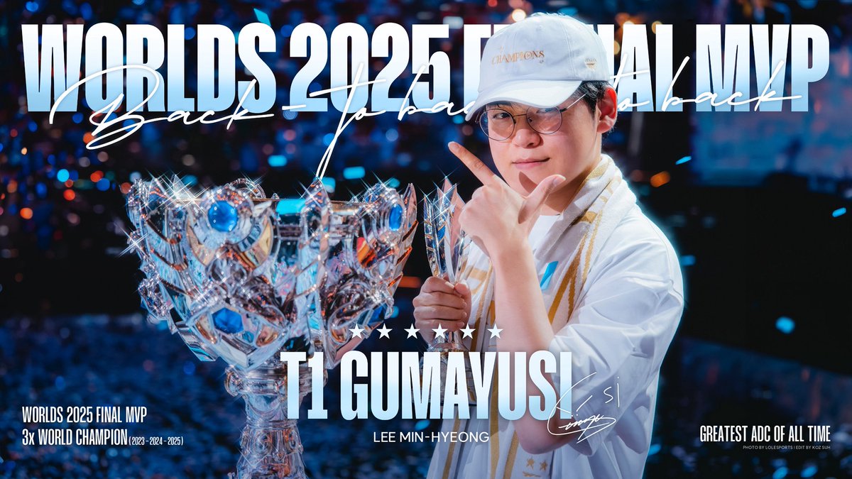 dearyhyeokie's tweet image. T1 Worlds 2025 wallpapers.
⭐⭐⭐⭐⭐⭐

Doran &amp;gt; Worlds Best TOP.
Gumayusi &amp;gt; Greatest ADC Of All Time.