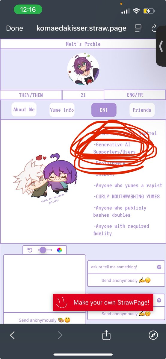 unfriendly reminder that character ai and the likes are generative ai and if you use them DNI EVEN IF YOU DONT TALK ABOUT IT