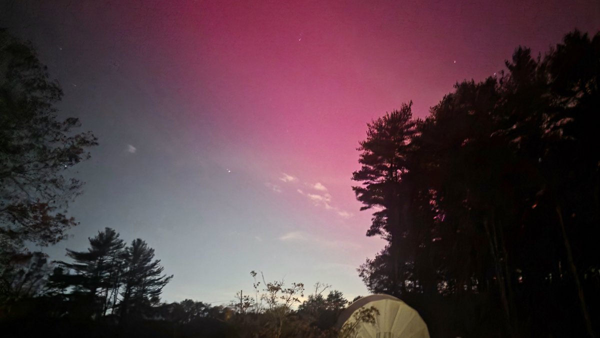 NWSNewYorkNY's tweet image. [Northern Lights]: Due to the ongoing geomagnetic storm, many are seeing the northern lights across the U.S. There has been some brief clearing across portions of the area, enough that we were able to capture the northern lights here on eastern Long Island. Have you seen it?