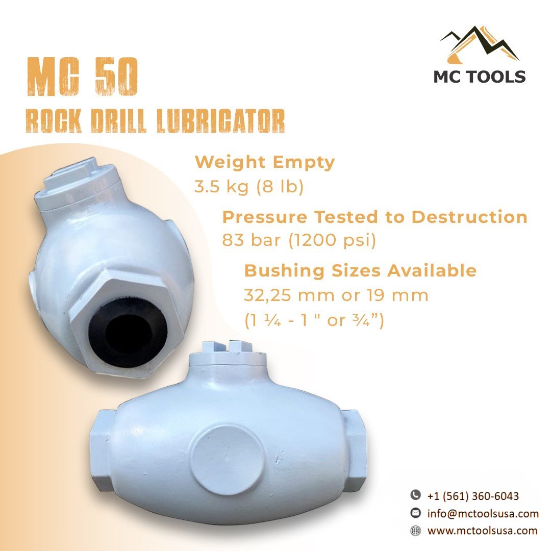 MCToolsUSA's tweet image. MC 50 – Rock Drill Lubricator

#miningtools #undergroundmining #sinkerdrill #drillngtools #powertools #safetytips #constructiontools #lubricator #mc50 #lubricant #lube #chain #cp #atlas #mctools #rockdrilllubricator #tools #mining