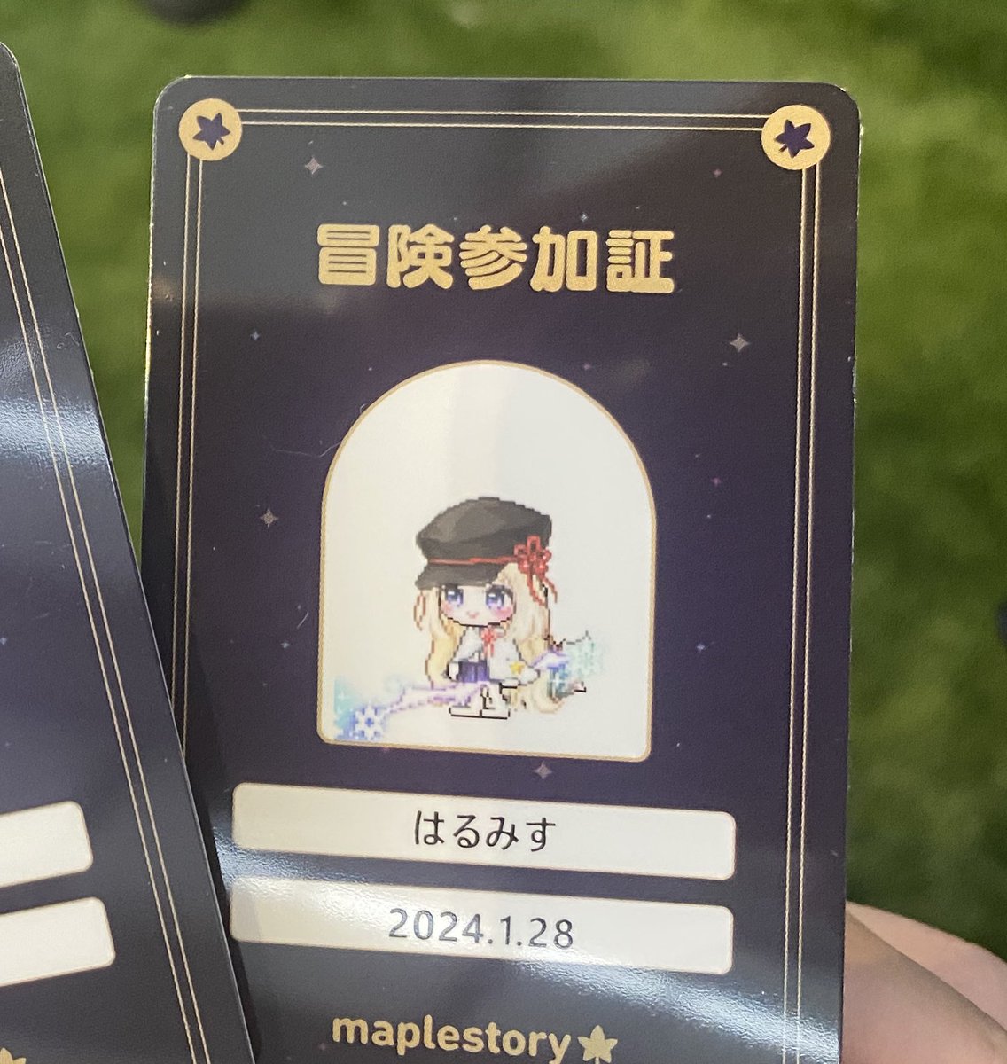 遅ばせながらオフイベお疲れ様でした〜🐶
名刺交換してくれた人ありがとうございました！！！！！！！楽しかった〜〜〜〜〜〜〜〜〜〜！！！！！！！！！

#メイプルストーリー
#2025SuperMapleParty