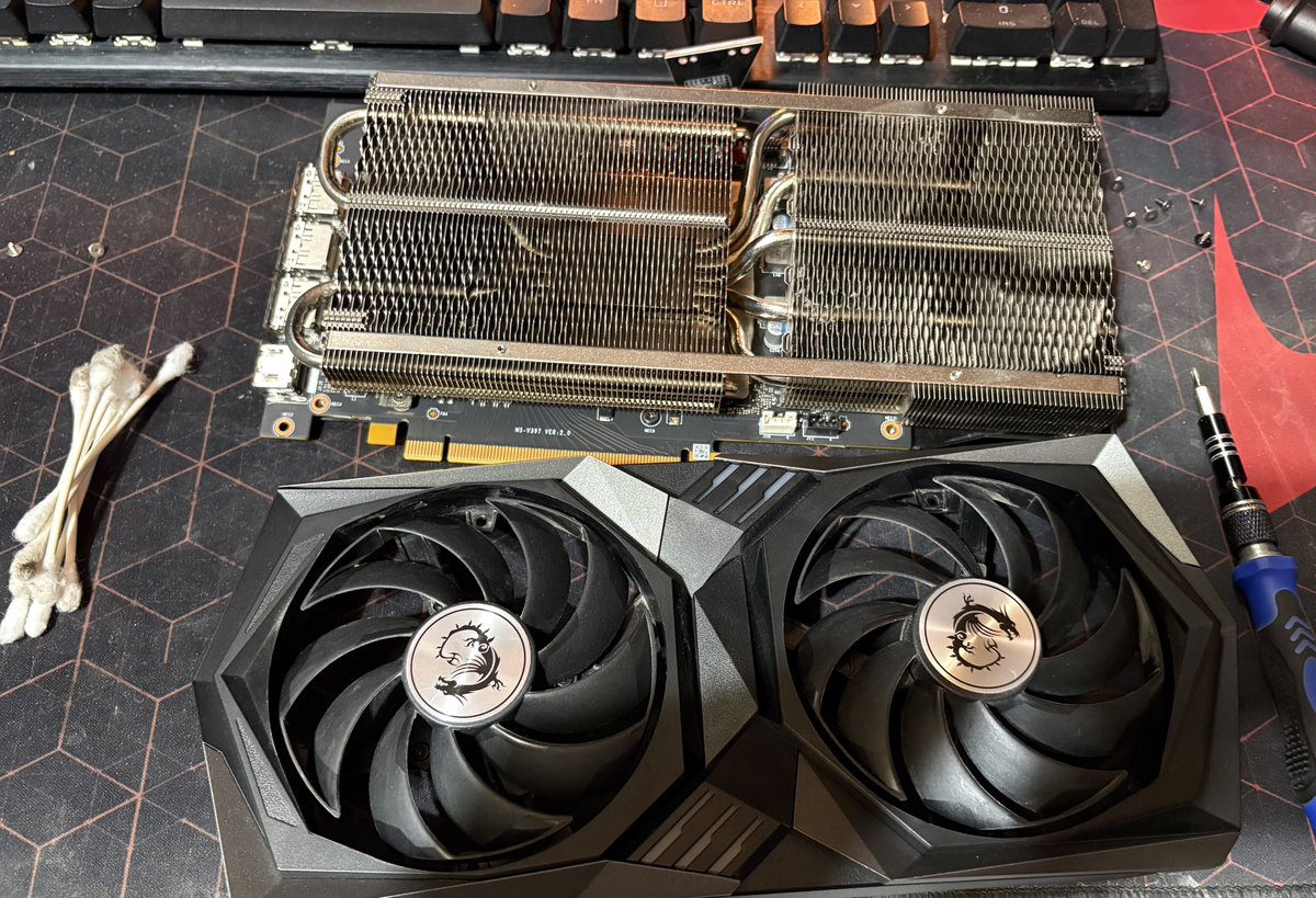 Cleaning out my wife 🤨

Seeing if I can troubleshoot… I haven’t cleaned it out in some time. But yeah this is my 3060. 

Hopefully this fixes some issues. 🤞
[ #pcgaming #tech #gpu ]