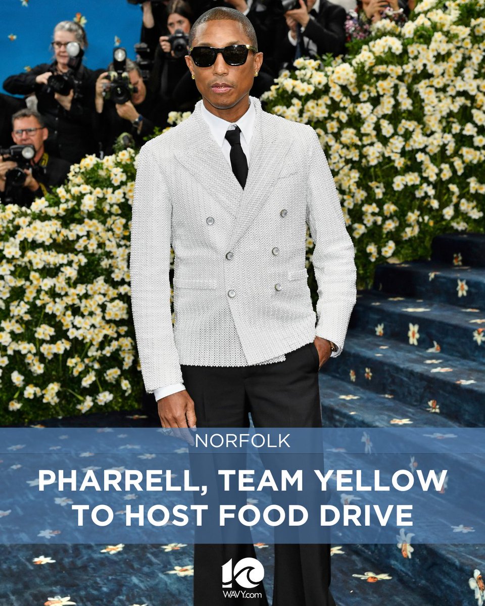 WAVY_News's tweet image. As thousands of families have reduced SNAP benefits, Pharrell is not giving up on them. On Sunday, Nov. 23, Team YELLOW is asking people to drop off non-perishable food and essential items at 118 W. Bute Street in Norfolk. 

LINK: wavy.com/news/local-new…