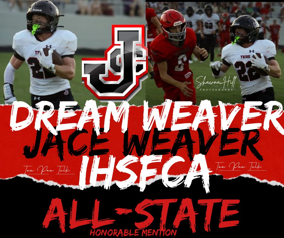 Congratulations to JCHS Senior Jace Weaver for being named to the IHSFCA All-State Honorable Mention Team! We 👀 you Dream Weaver!!
